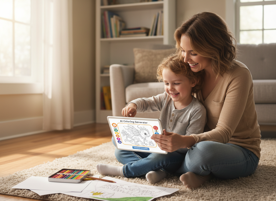 Coloring Pages vs. AI Coloring Generators: A Parent's Guide illustration