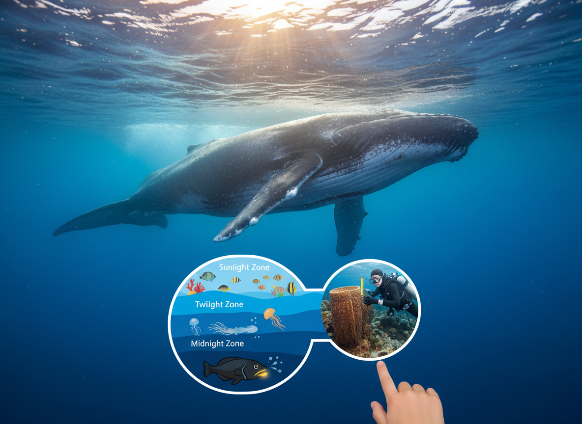 Educational detail 2 about Amazing Ocean Facts for Kids: Dive into the Deep Blue! in the Ocean Facts category, naturalistic documentary style, subject-first, no text
