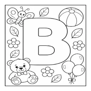 Alphabet Colouring   letter B coloring sheet thumbnail