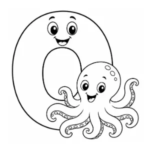 Alpjabet O Coloring Pager   Octopus coloring sheet thumbnail