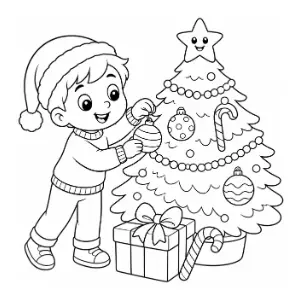 Christmas Tree Colouring coloring sheet thumbnail