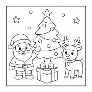 Chritsmas Drawing coloring sheet thumbnail