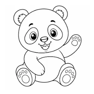 Cute Baby Panda coloring sheet thumbnail
