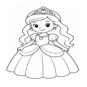 Cute Princess coloring sheet thumbnail