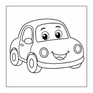 Funny Car Colouring coloring sheet thumbnail
