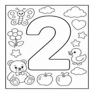Number Colouring   Number 2 coloring sheet thumbnail