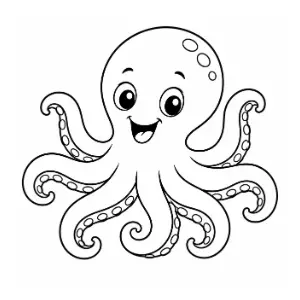 Octopus Coouring Page coloring sheet thumbnail